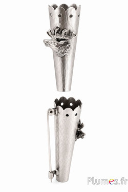 Brochespeld basis - Ø 14 mm, leng. 45 mm - zilverkleurig